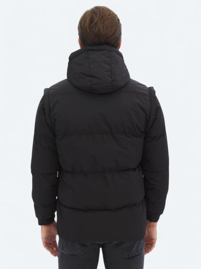 Siyah Regular Fit Casual Dokuma Mont