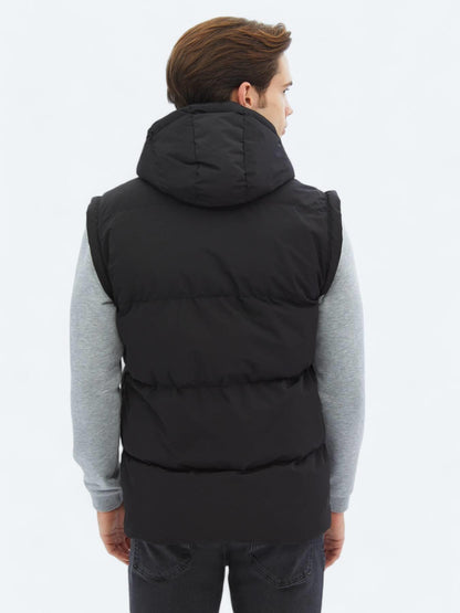 Siyah Regular Fit Casual Dokuma Mont