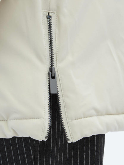 Taş Comfort Fit Kapüşonlu Casual Dokuma Kaban
