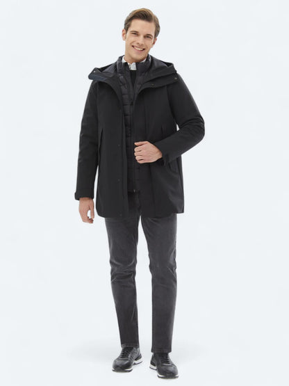 Siyah Regular Fit Kelebek Yaka Casual Dokuma Kaban