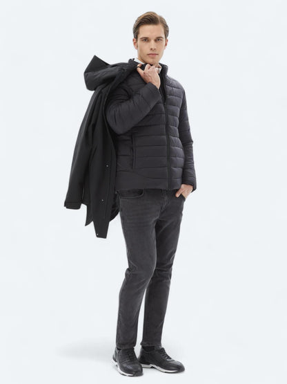 Siyah Regular Fit Kelebek Yaka Casual Dokuma Kaban