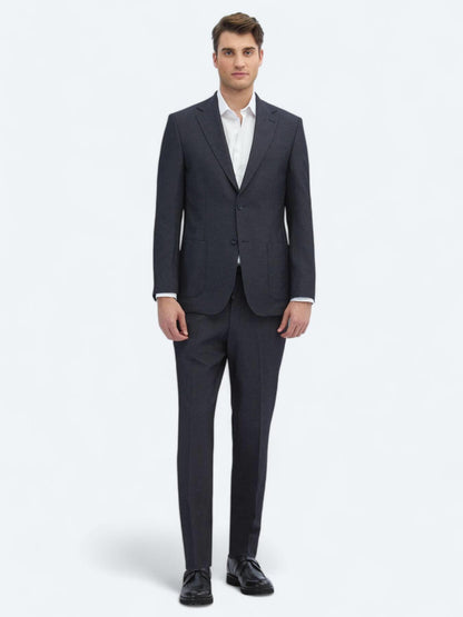 Siyah Desenli Modern Fit Takım Elbise