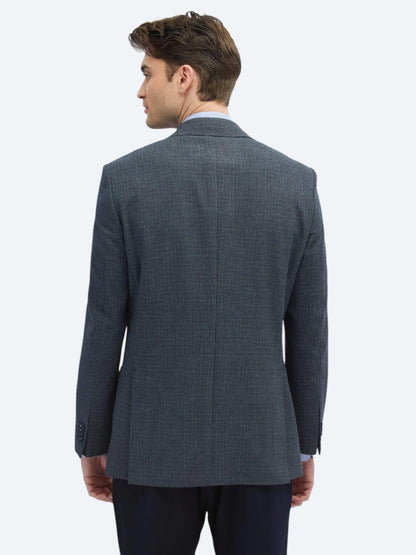 Indigo Desenli Modern Fit Ceket