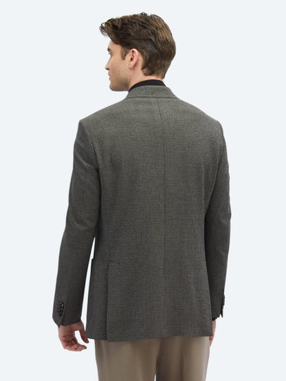 Vizon Desenli Modern Fit Ceket