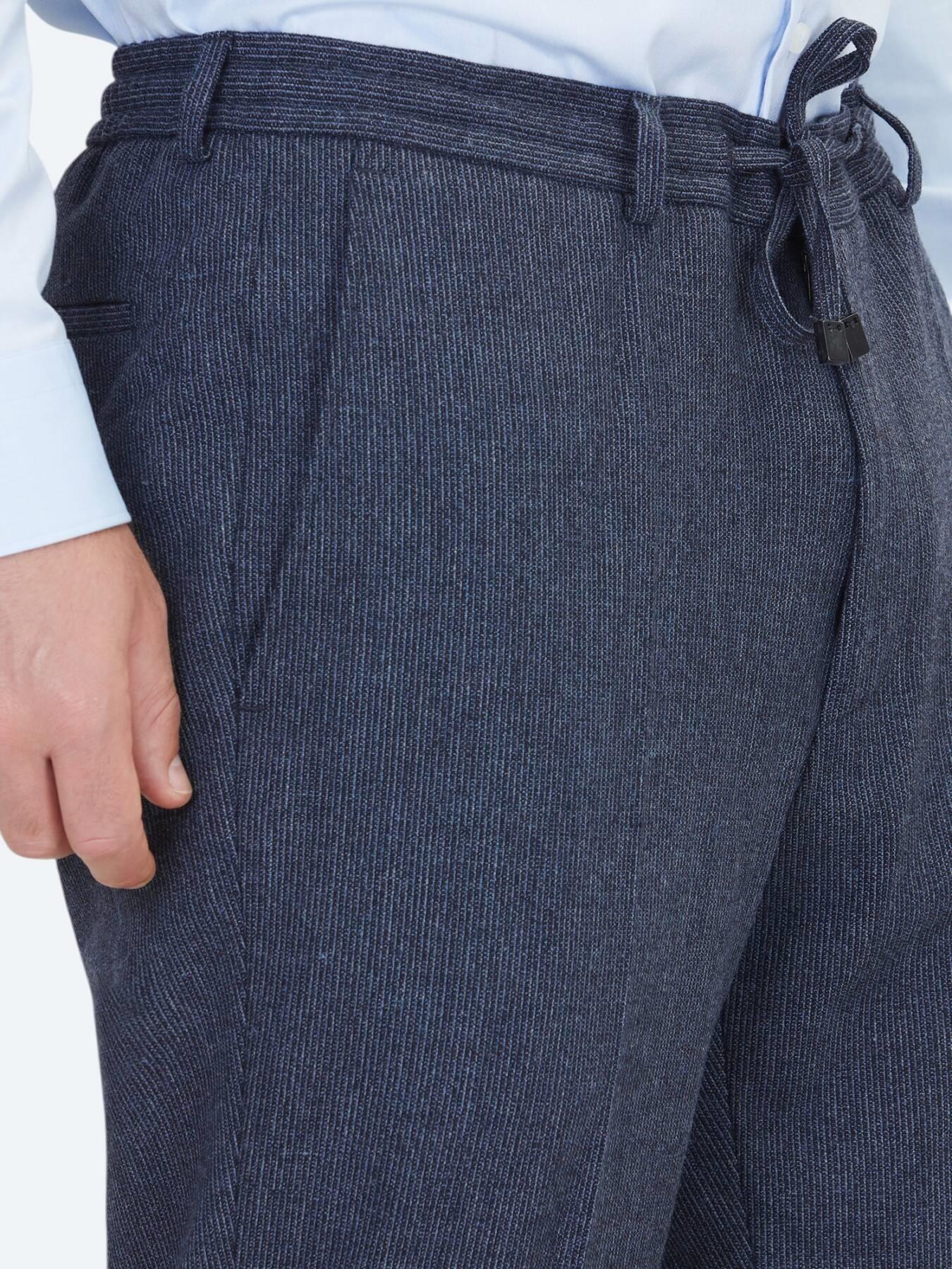 Lacivert Düz Comfort Fit Yün Karışımlı Takım Elbise
