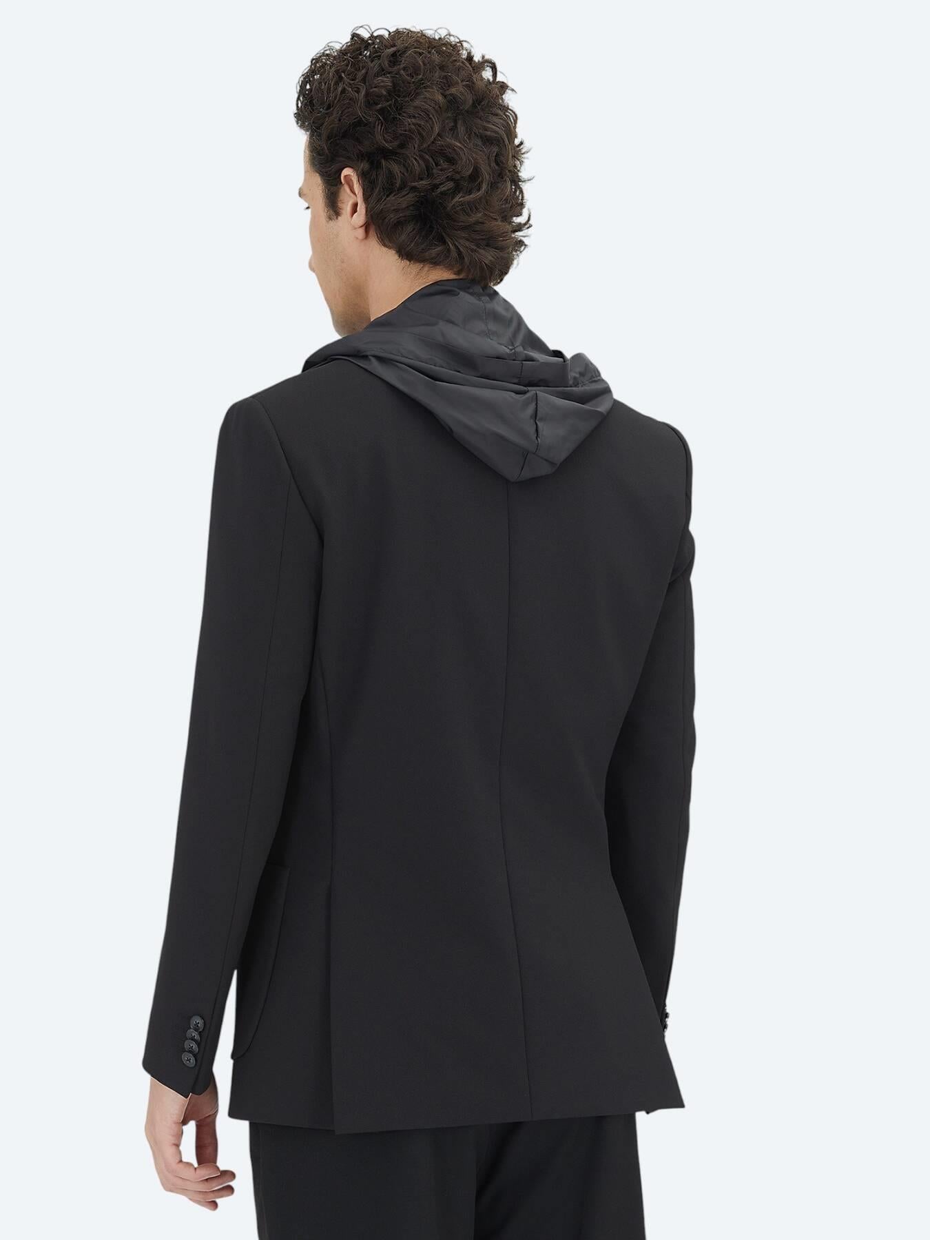 Siyah Düz Modern Fit Örme Ceket