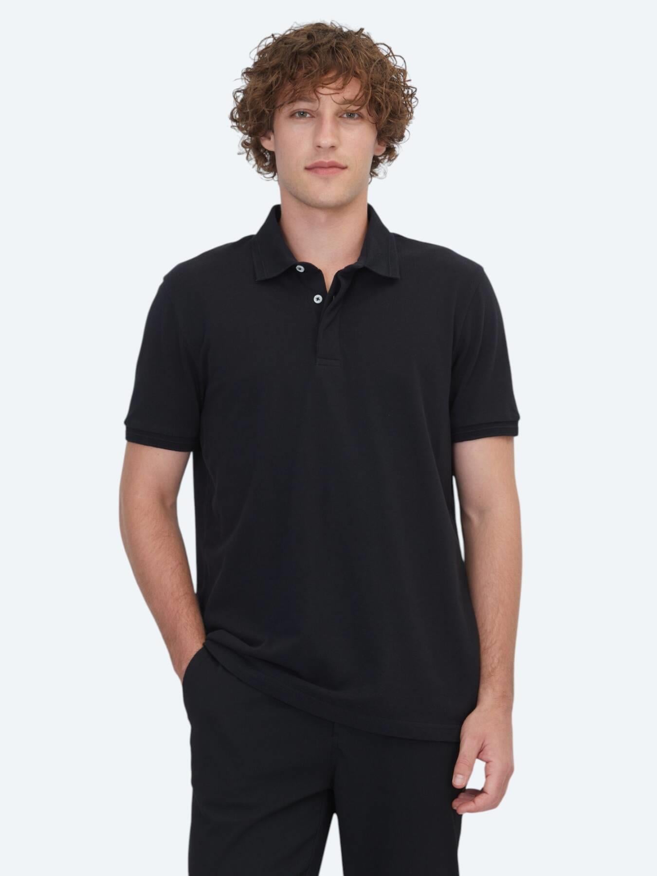 Siyah Düz %100 Pamuk T-shirt