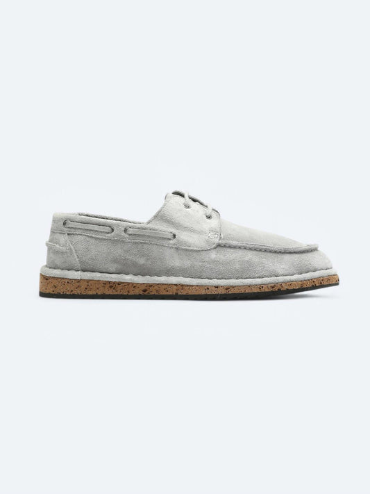 Açık Gri Süet Smart Casual Ayakkabı