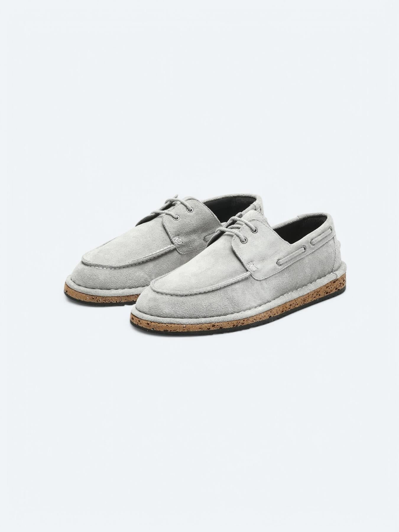 Açık Gri Süet Smart Casual Ayakkabı