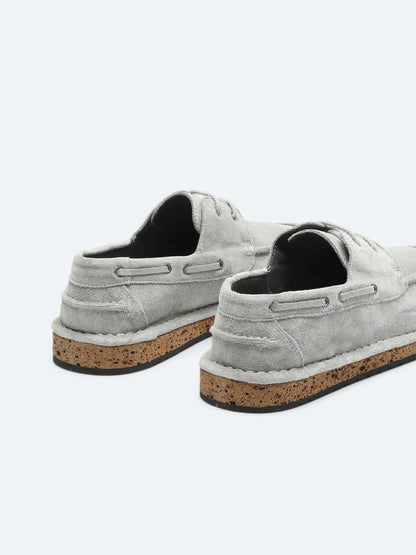 Açık Gri Süet Smart Casual Ayakkabı