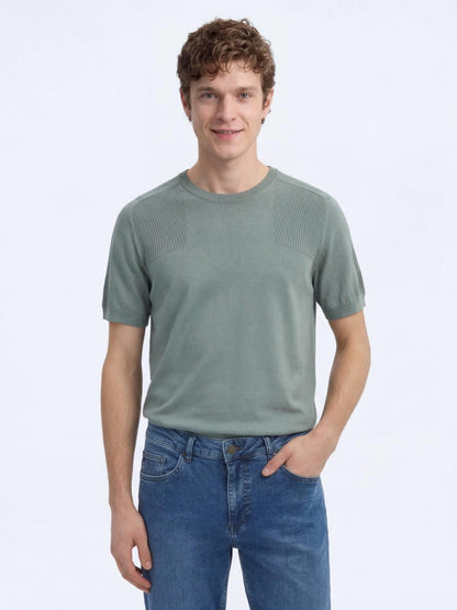 Orta Mavi Slim Fit Çevre Dostu Denim Pamuk Karışımlı Pantolon