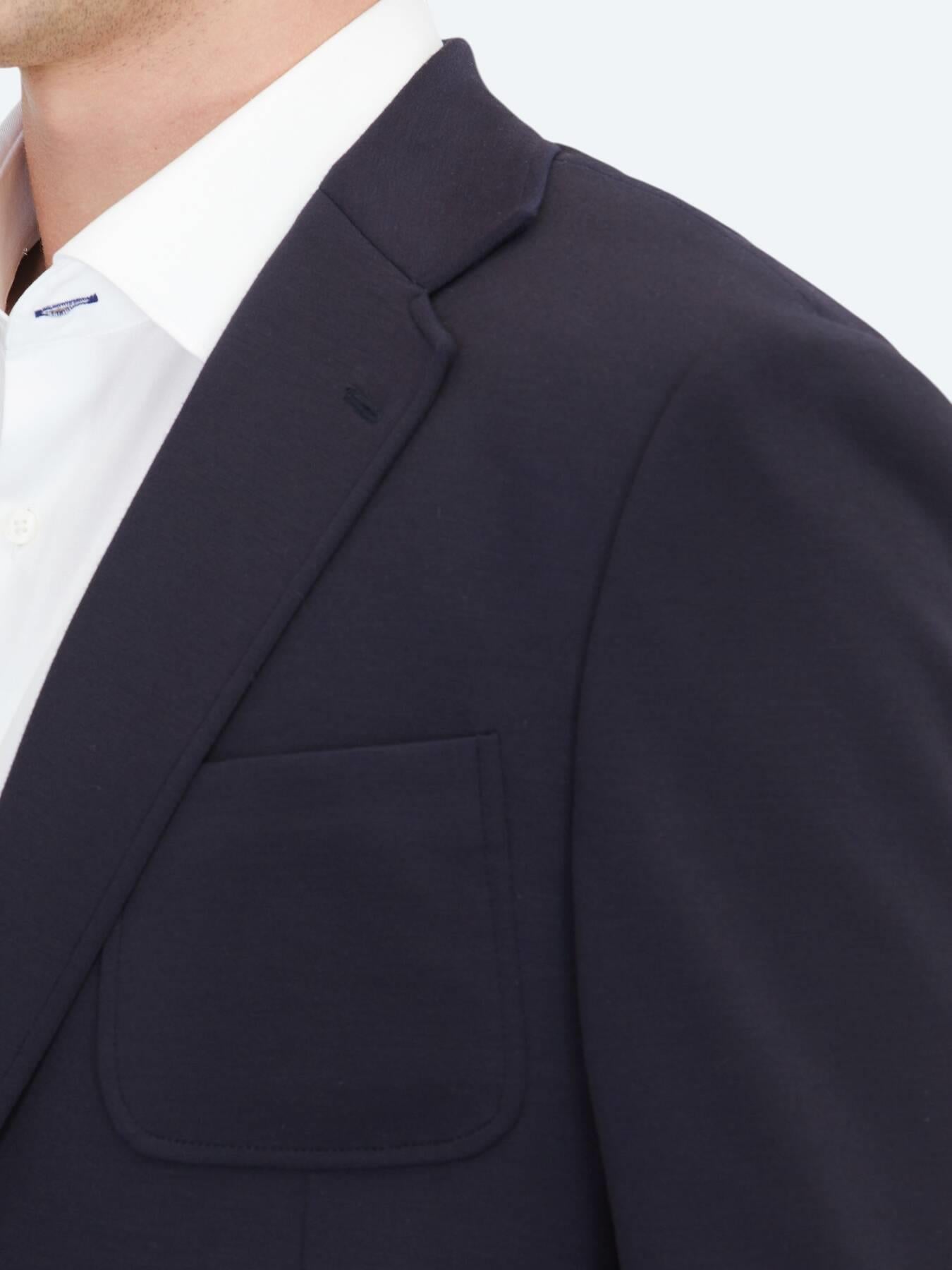 Lacivert Düz Modern Fit Örme Takım Elbise