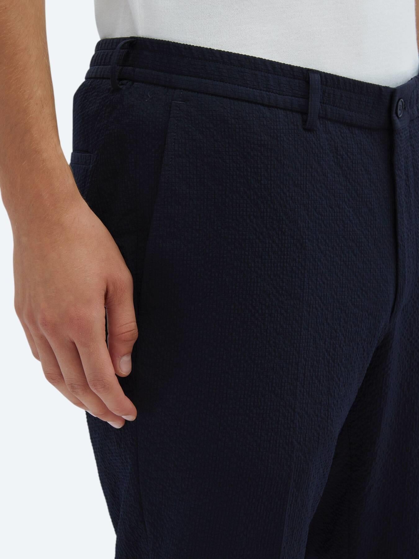 Lacivert Desenli Modern Fit Takım Elbise