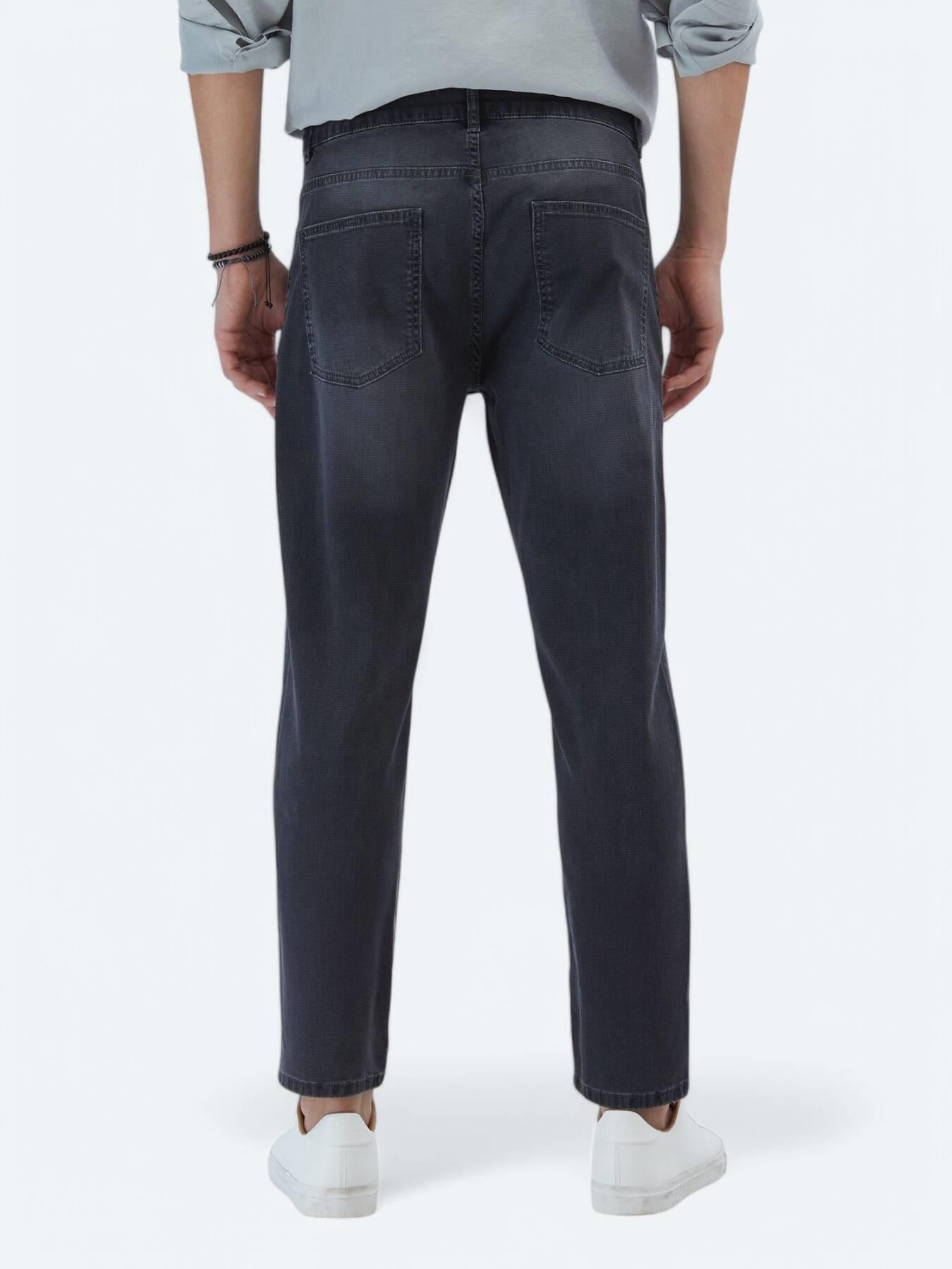 Antrasit Slim Fit Denim Pamuk Karışımlı Pantolon