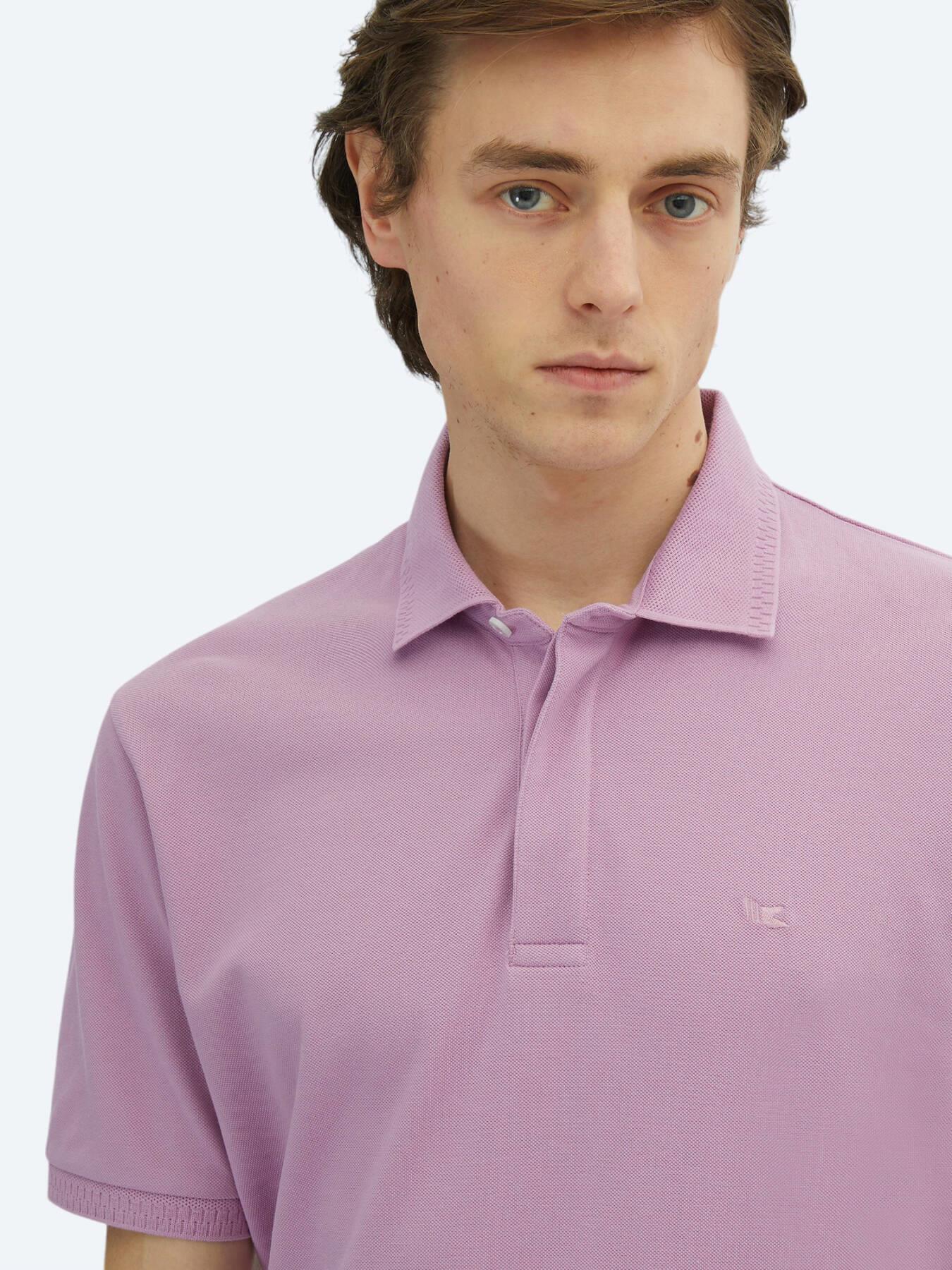 Eflatun Düz Polo Yaka %100 Pamuk T-shirt
