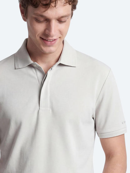 Kırık Beyaz Düz %100 Pamuk T-shirt