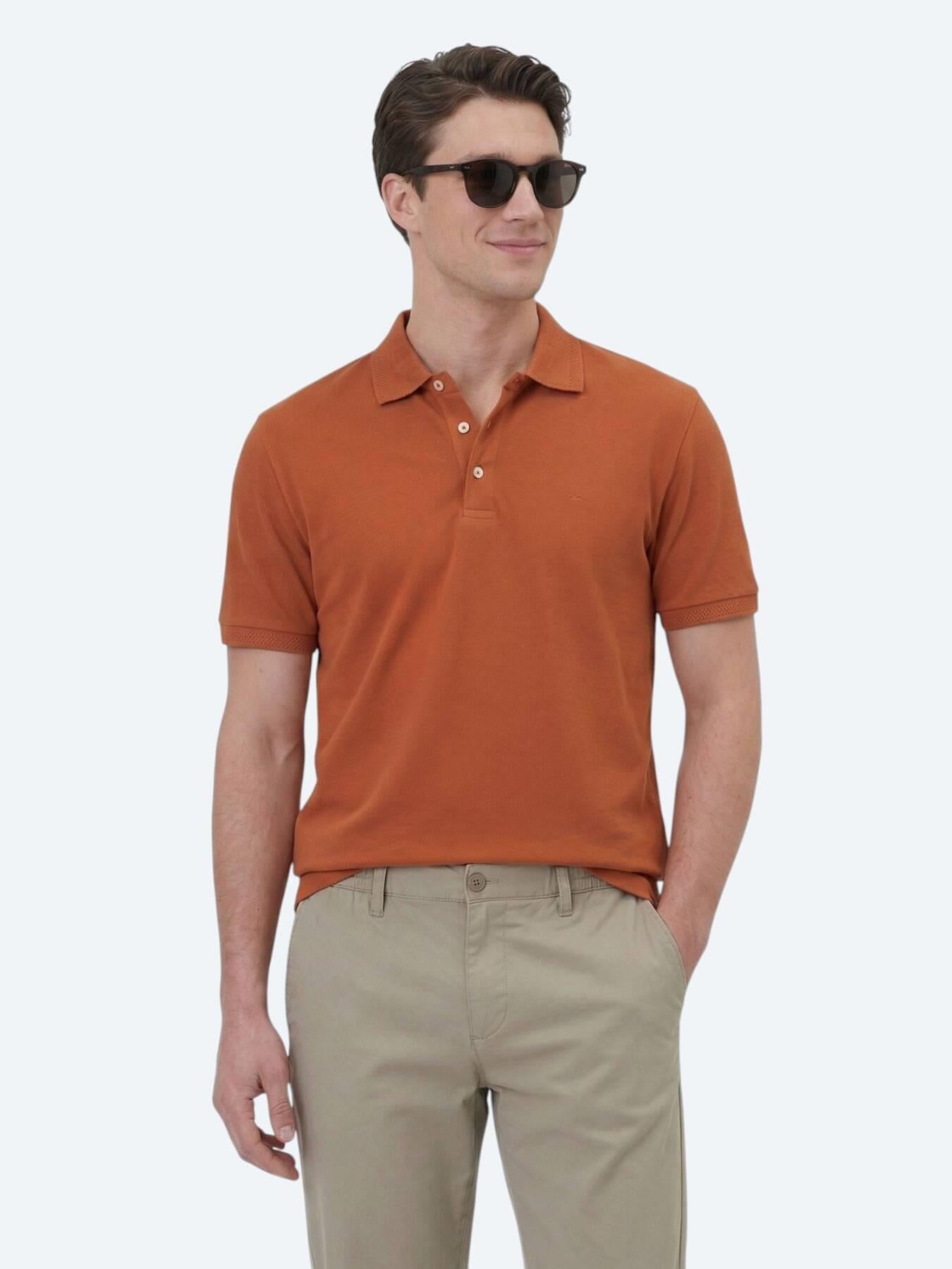 Kiremit Düz %100 Pamuk T-shirt