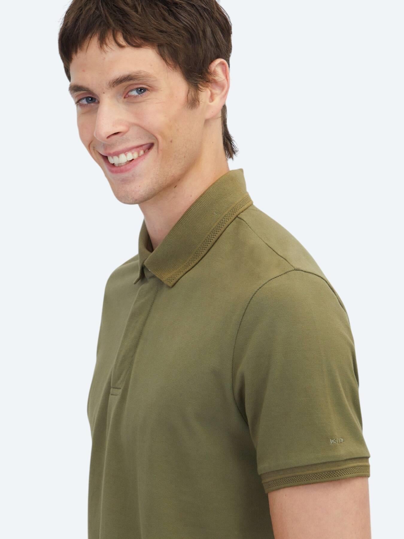 Haki Düz %100 Pamuk T-shirt
