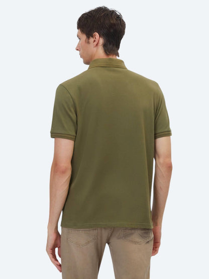 Haki Düz %100 Pamuk T-shirt