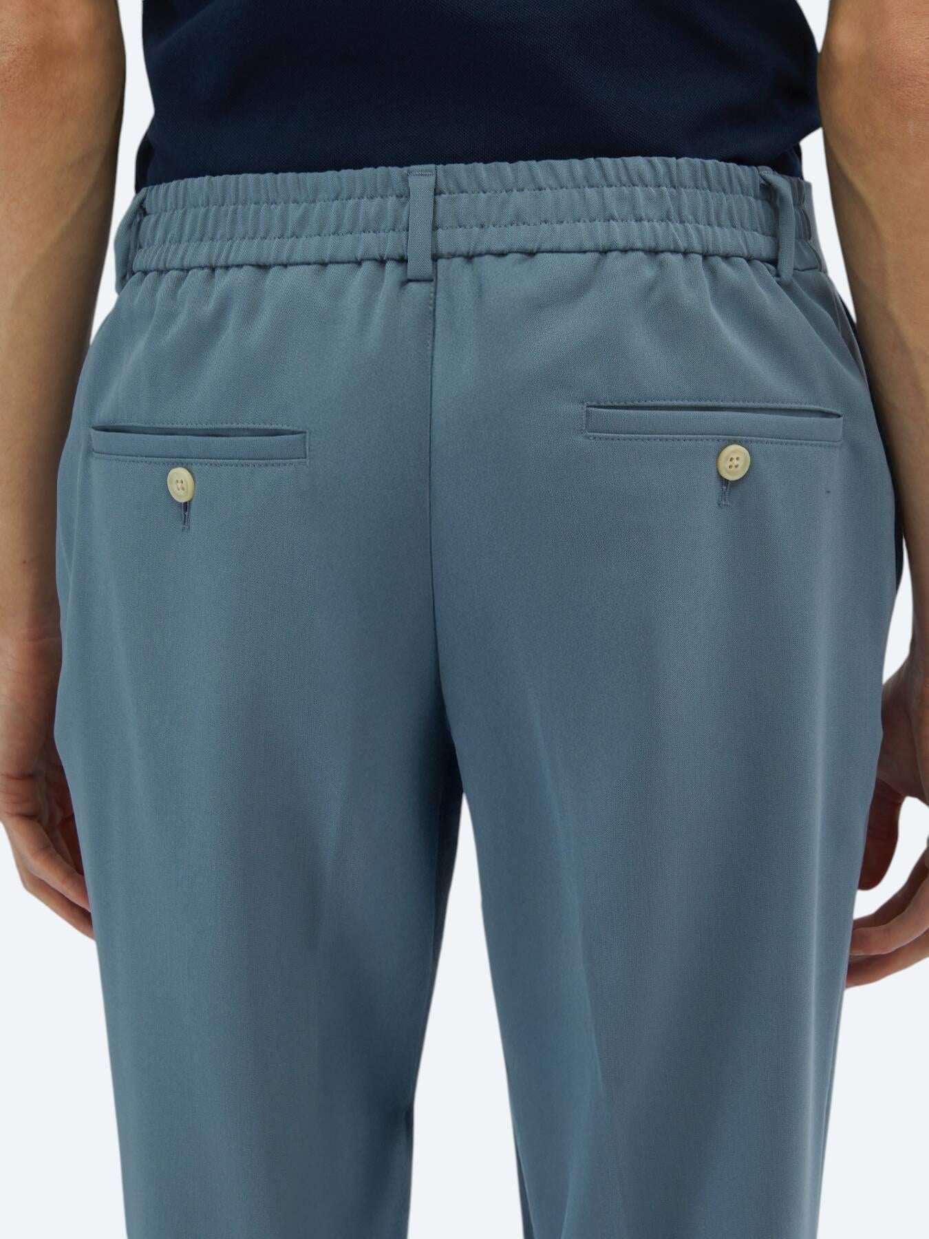 Havacı Mavi Dokuma Jogging Fit Casual Pantolon