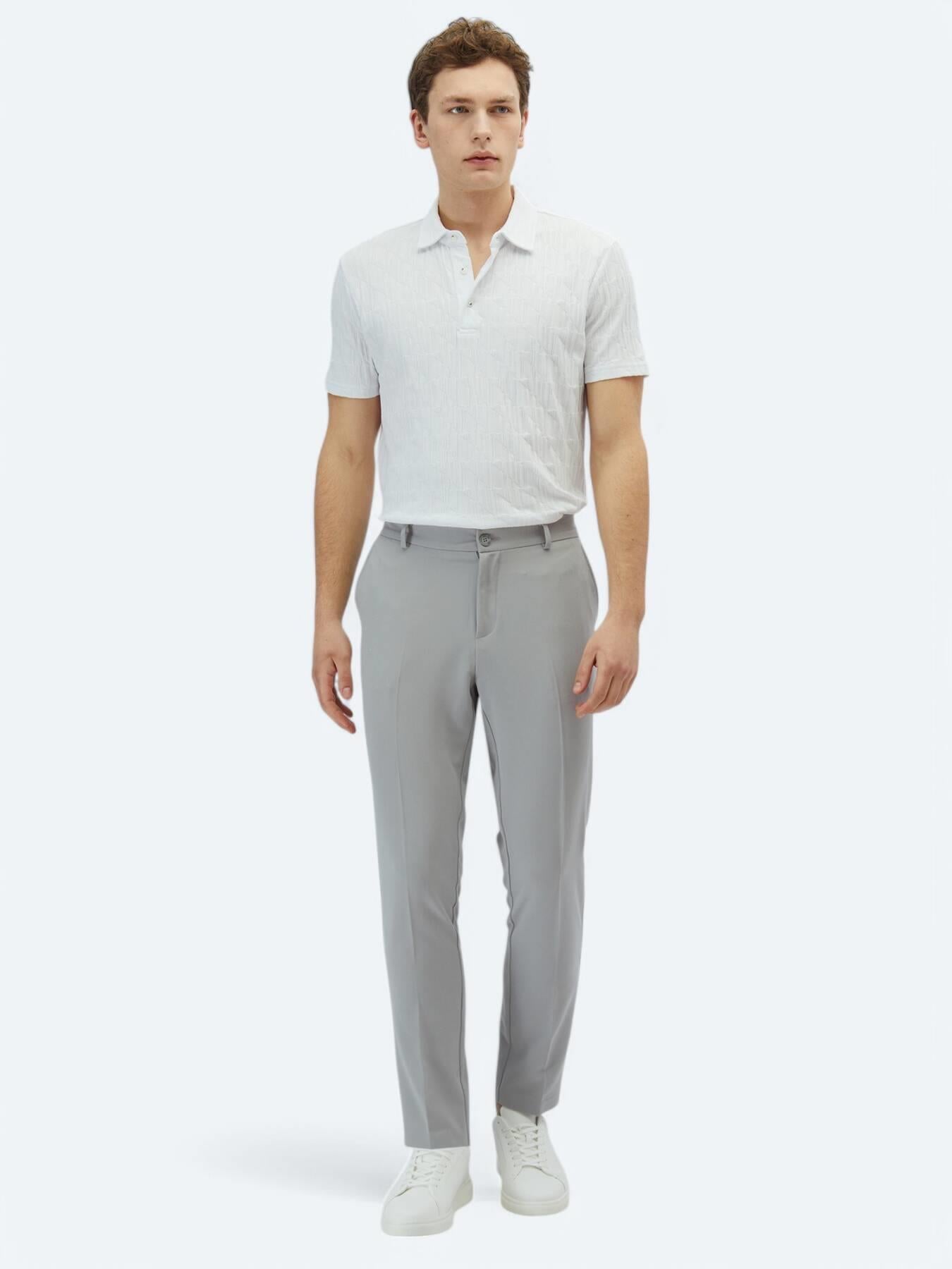Gri Dokuma Jogging Fit Casual Pantolon