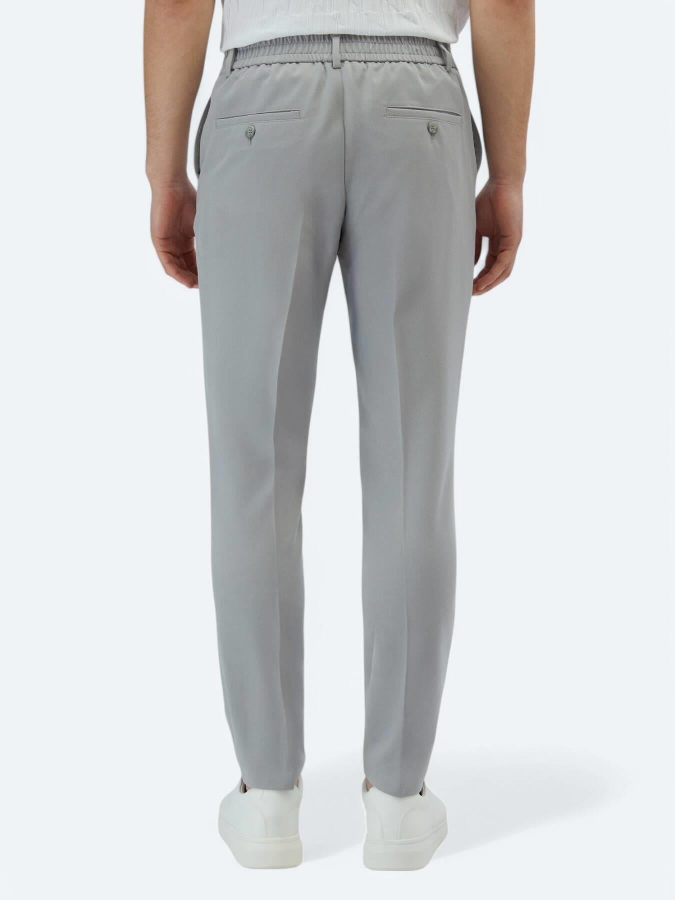 Gri Dokuma Jogging Fit Casual Pantolon