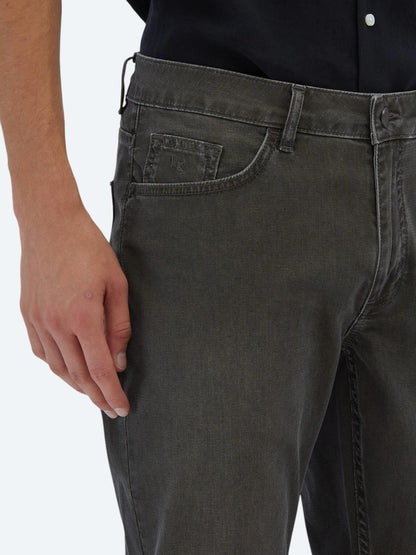 Kahverengi Slim Fit Denim Pamuk Karışımlı Pantolon