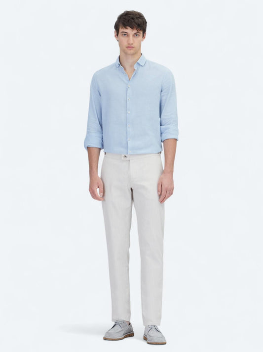 Bej Dokuma Fitted Fit Smart Casual Pamuk Karışımlı Pantolon