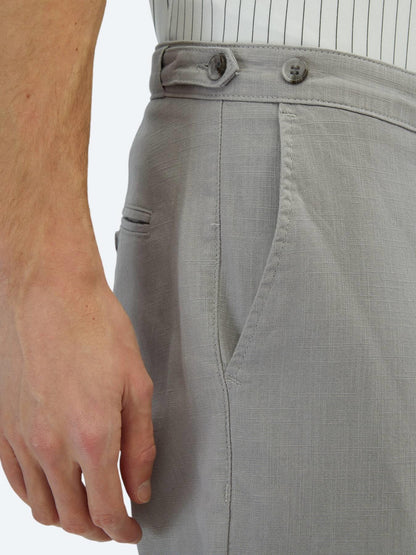 Gri Dokuma Fitted Fit Smart Casual Pamuk Karışımlı Pantolon