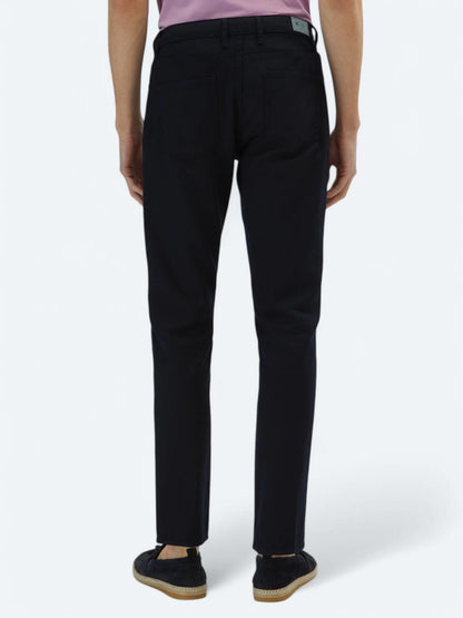 Lacivert Düz Dokuma Regular Fit Casual Pamuk Karışımlı Pantolon