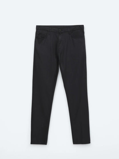 Lacivert Düz Dokuma Regular Fit Casual Pamuk Karışımlı Pantolon