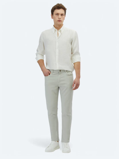 Taş Düz Dokuma Regular Fit Casual Pamuk Karışımlı Pantolon