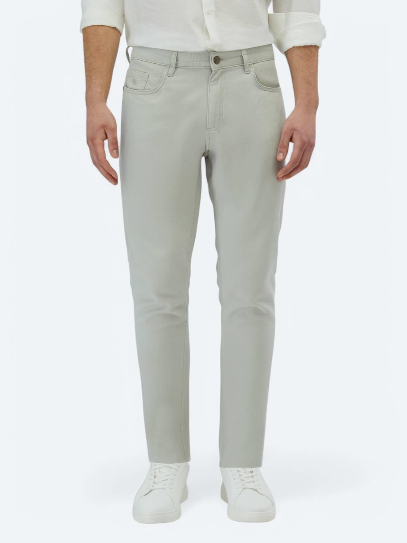 Taş Düz Dokuma Regular Fit Casual Pamuk Karışımlı Pantolon
