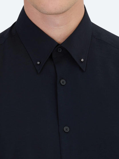 Siyah Regular Fit Uzun Dokuma Casual Gömlek