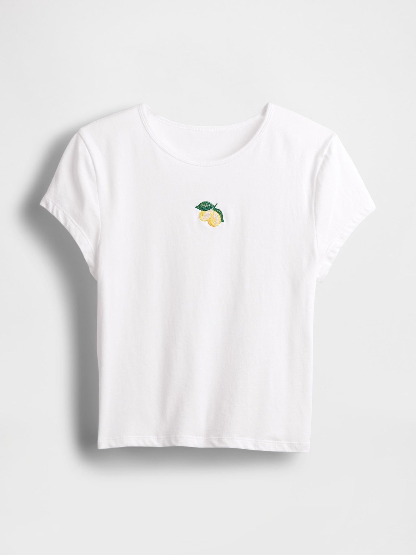 Beyaz Grafikli Crop T-shirt