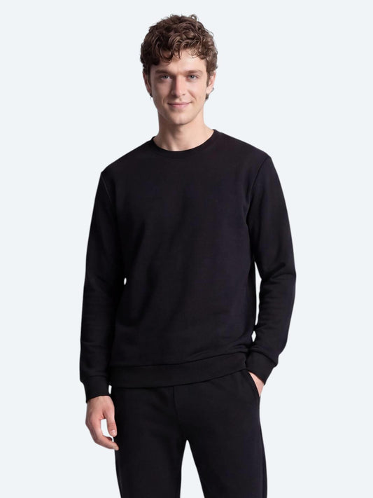 Siyah Düz Sweatshırt