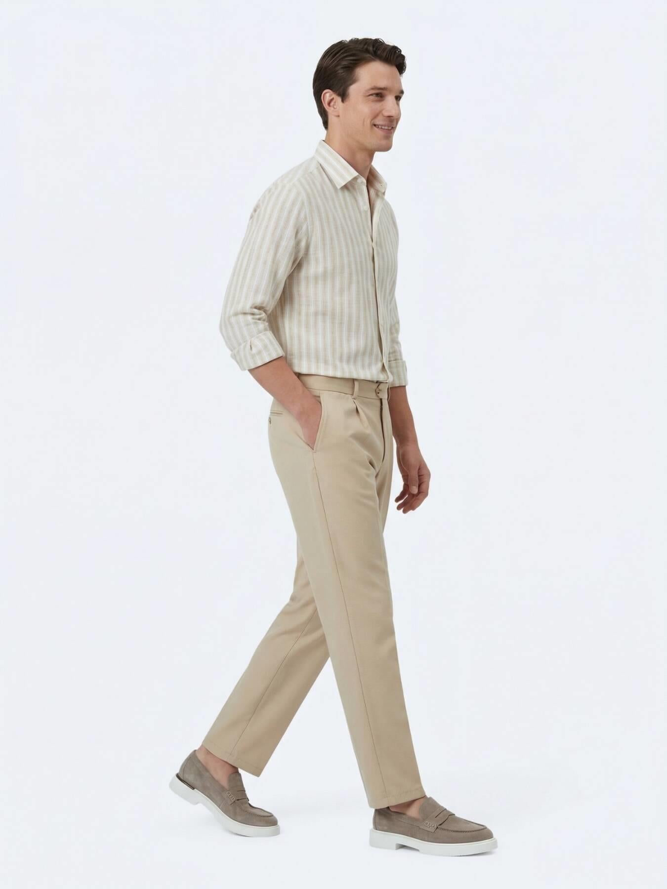 Deve Tüyü Dokuma Loose Fit Casual Pantolon