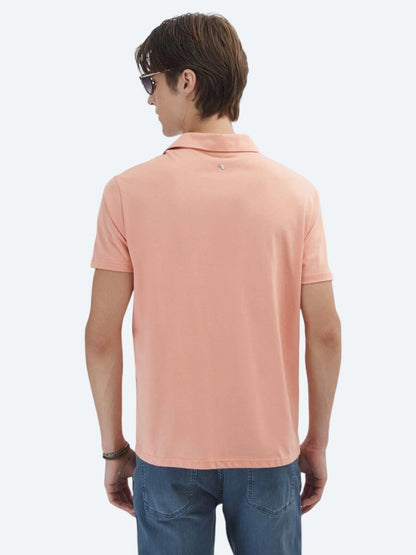 Somon Düz Polo Yaka %100 Pamuk T-shirt