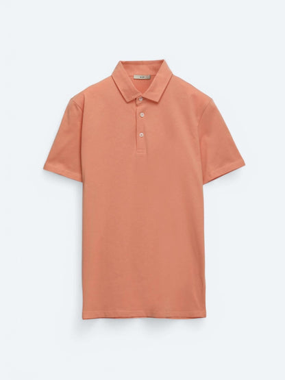 Somon Düz Polo Yaka %100 Pamuk T-shirt