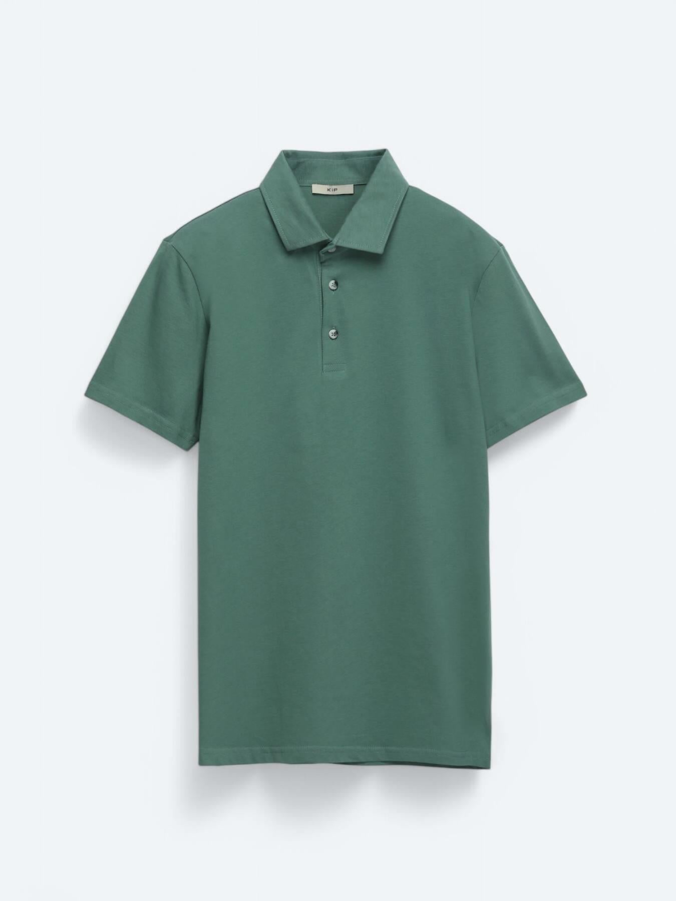 Nil Yeşili Düz Polo Yaka %100 Pamuk T-shirt