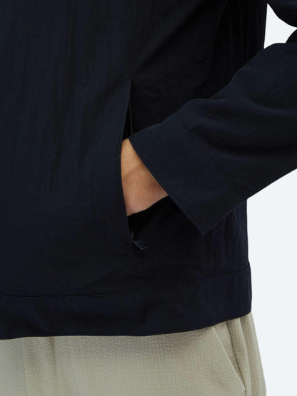Lacivert Regular Fit Gizli Kapüşon Casual Dokuma Çift Taraflı Mont