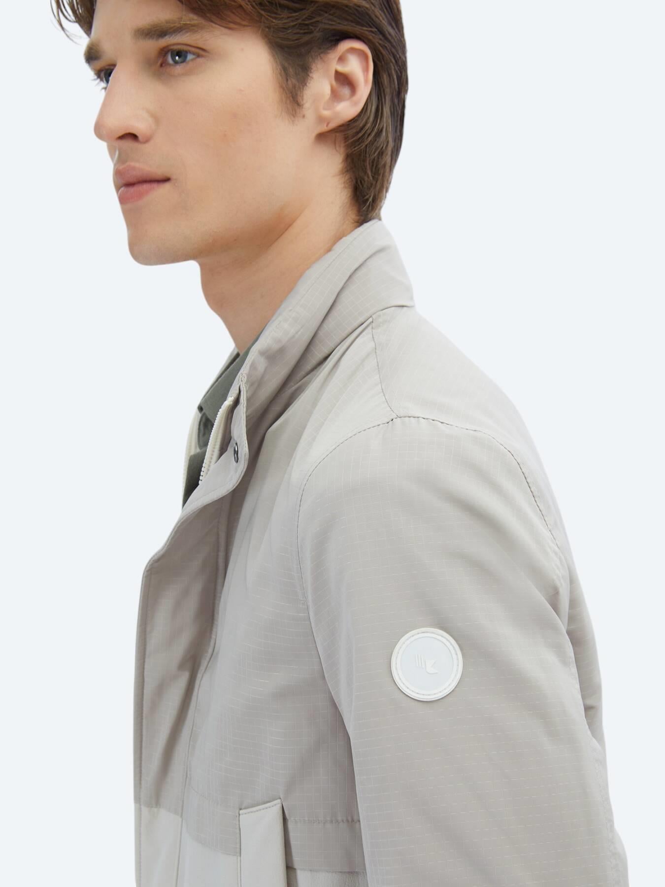 Bej Regular Fit Gizli Kapüşon Casual Dokuma Mont