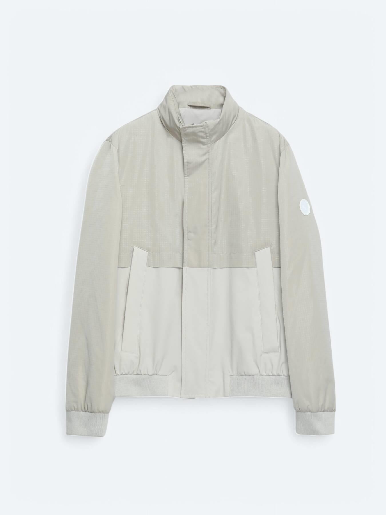 Bej Regular Fit Gizli Kapüşon Casual Dokuma Mont