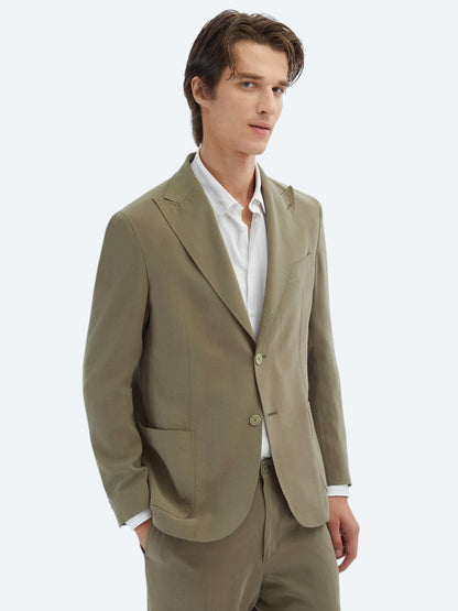 Haki Düz Comfort Fit Takım Elbise