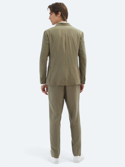 Haki Düz Comfort Fit Takım Elbise