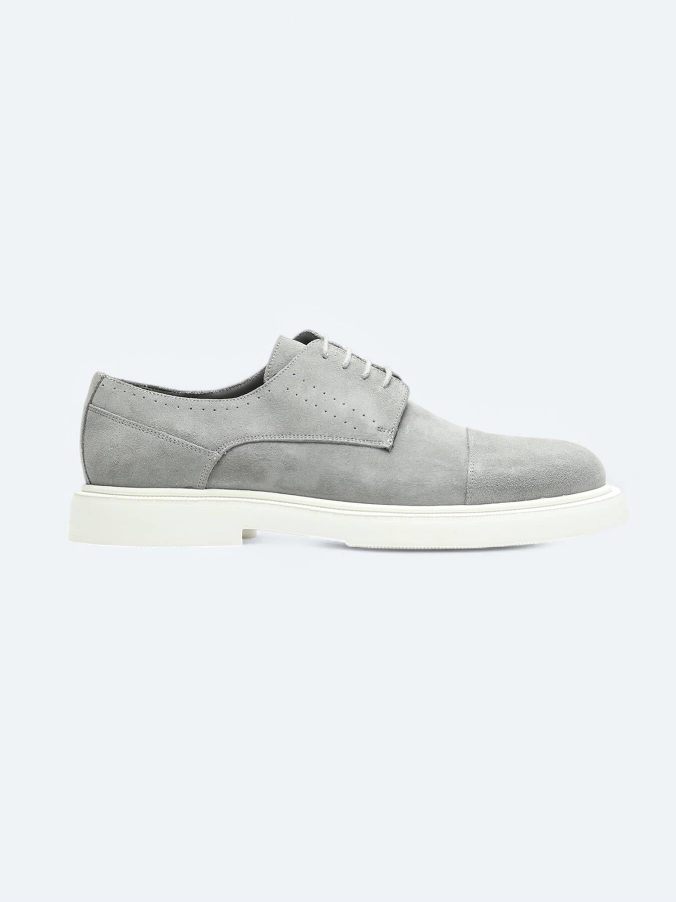 Gri Süet Smart Casual Ayakkabı