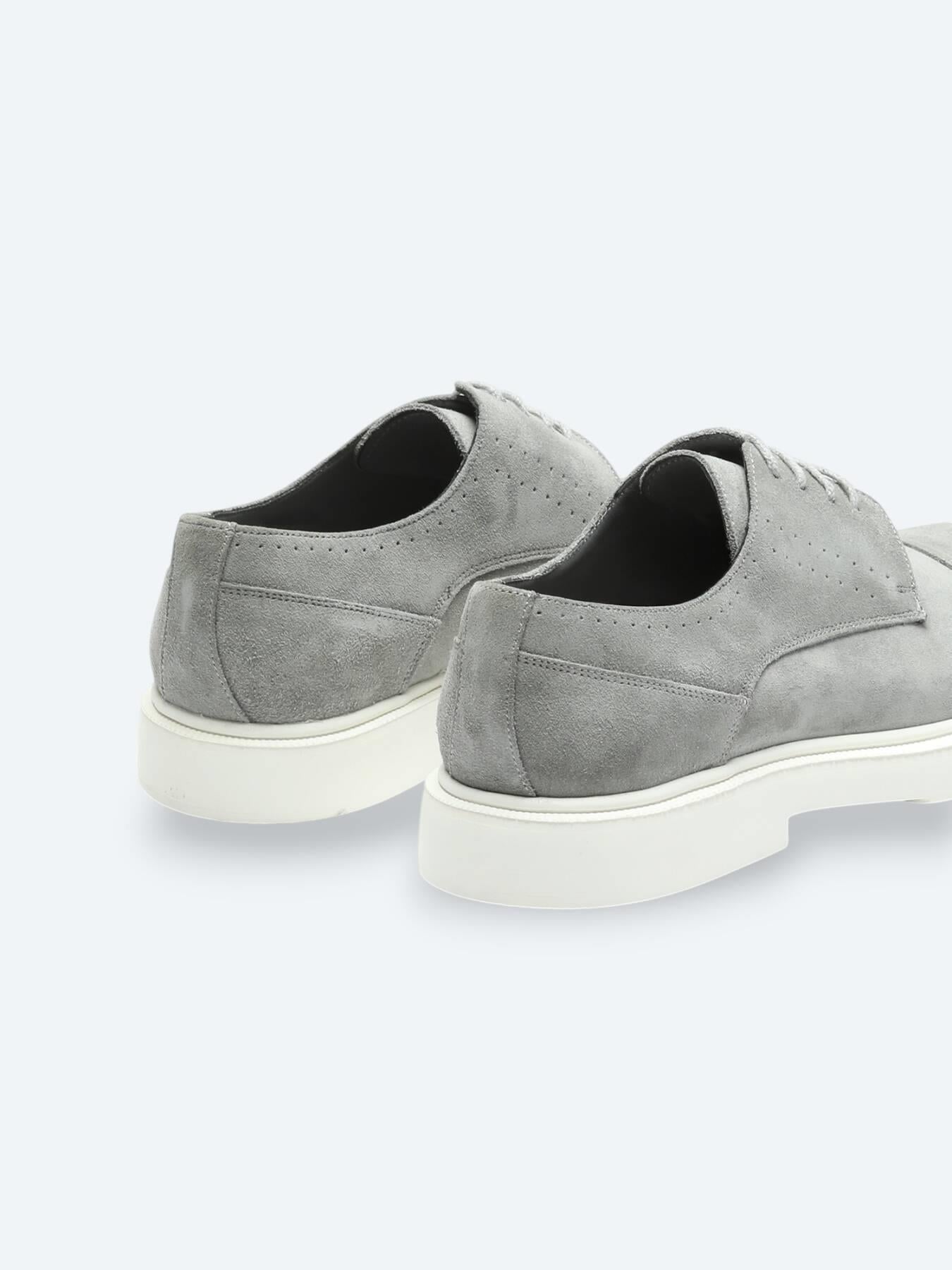 Gri Süet Smart Casual Ayakkabı