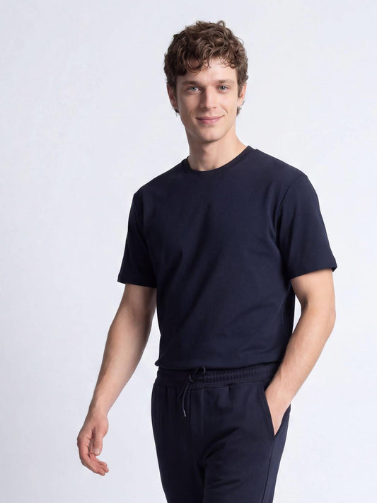 Lacivert Düz T-shirt