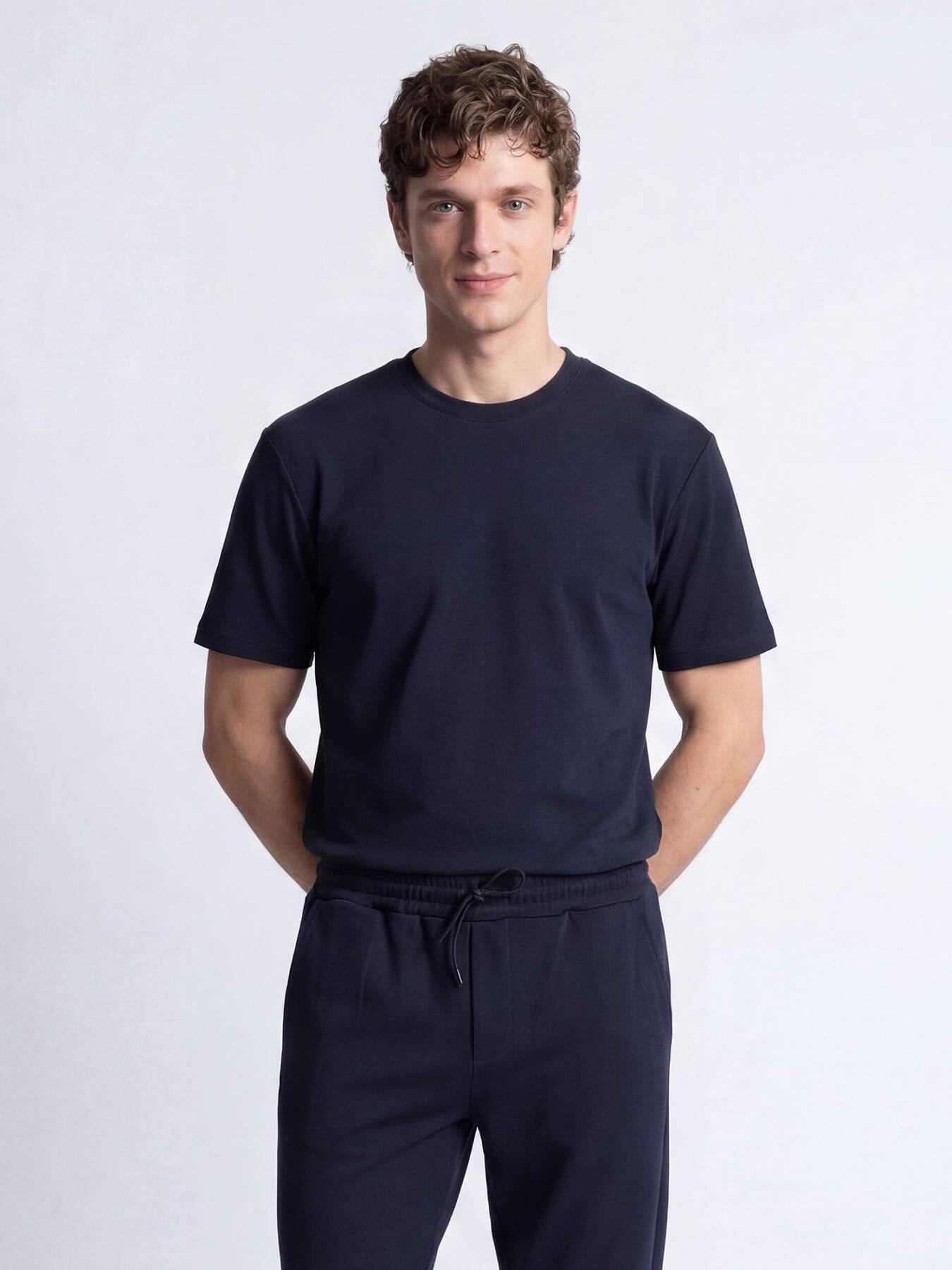 Lacivert Düz T-shirt