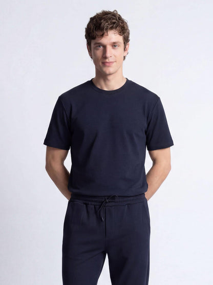Lacivert Düz T-shirt